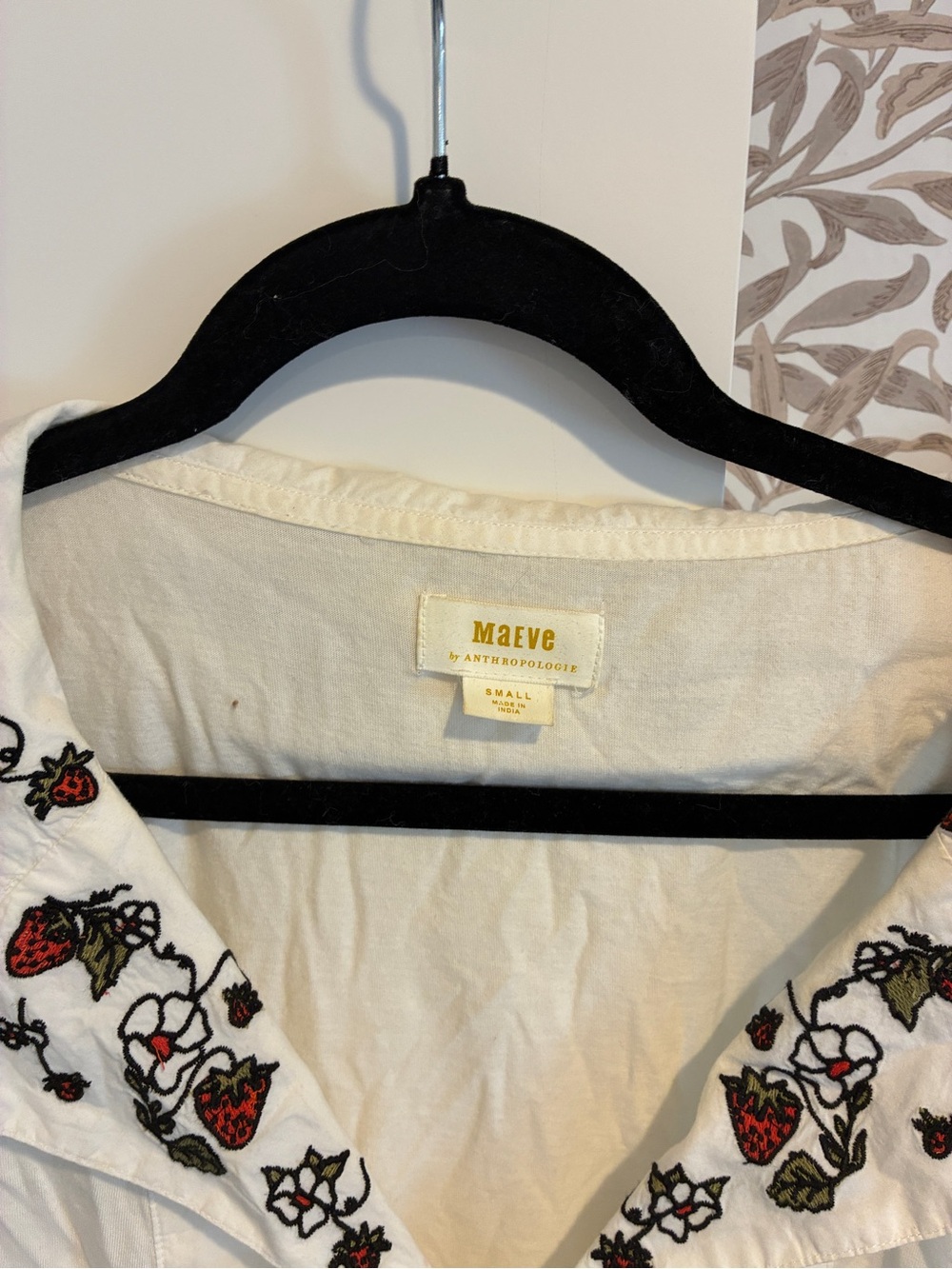 Anthropoligie White Embroidered Peplum Cotton Top - Picture 4 of 4